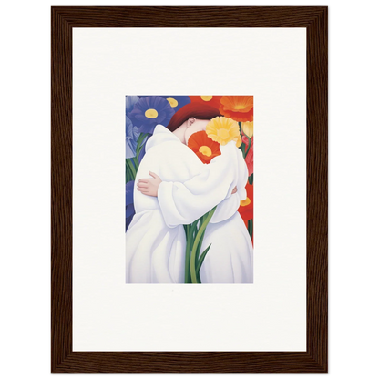 White Calla Lily flower with orange and red accents for elegant room decor canvas prints