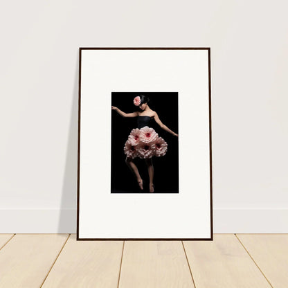 Framed wall art of a dancer in a pink floral skirt, perfect for Room Decor