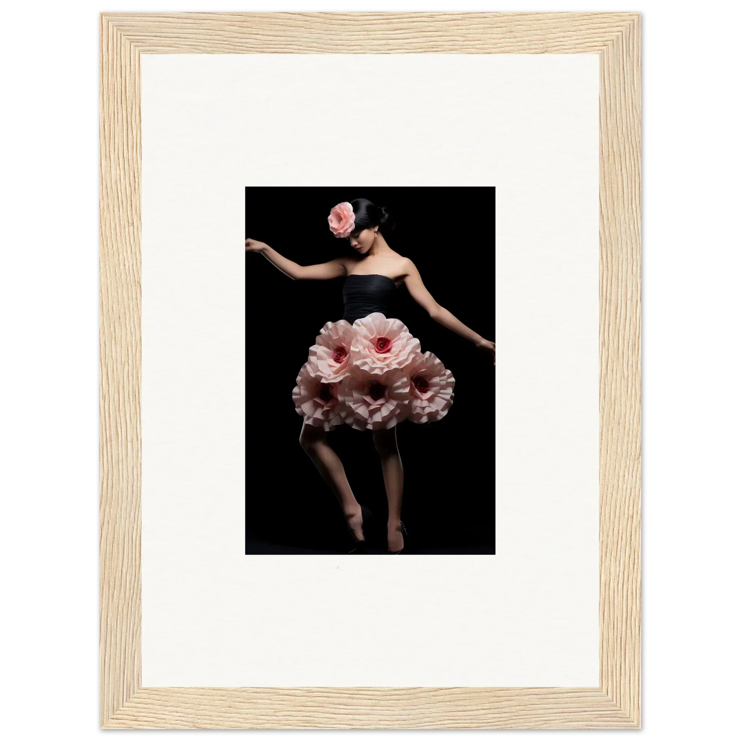 Dancer in pink flower petal skirt, a stunning addition to Floral Reverie Wrapped wall art