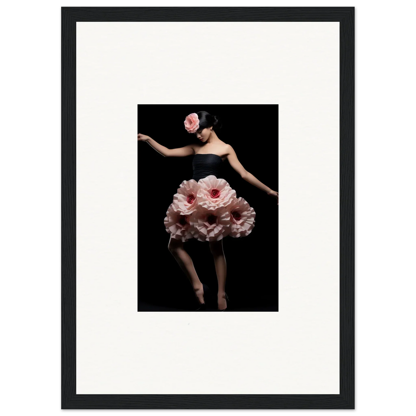 Dancer in pink flower petal skirt for Floral Reverie Wrapped room decor wall art