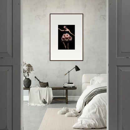 Framed wall art of a person in a dramatic pose for Floral Reverie Wrapped decor