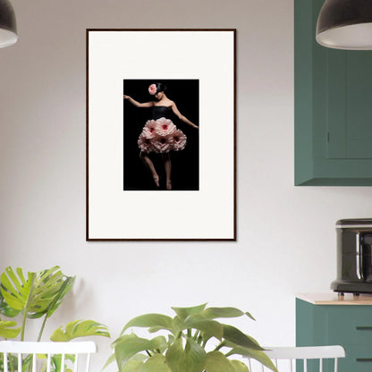 Framed wall art of a ballet dancer in pink tutu for elegant room decor