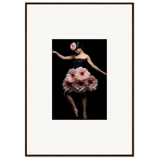 Artistic figure in floral dress for Floral Reverie Wrapped wall art room decor