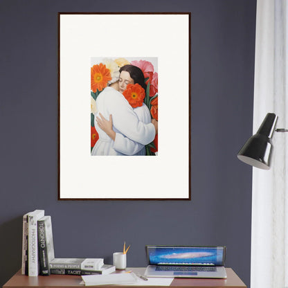 Intimate embrace artwork with vibrant flowers in the Floral Synapse special edition art™