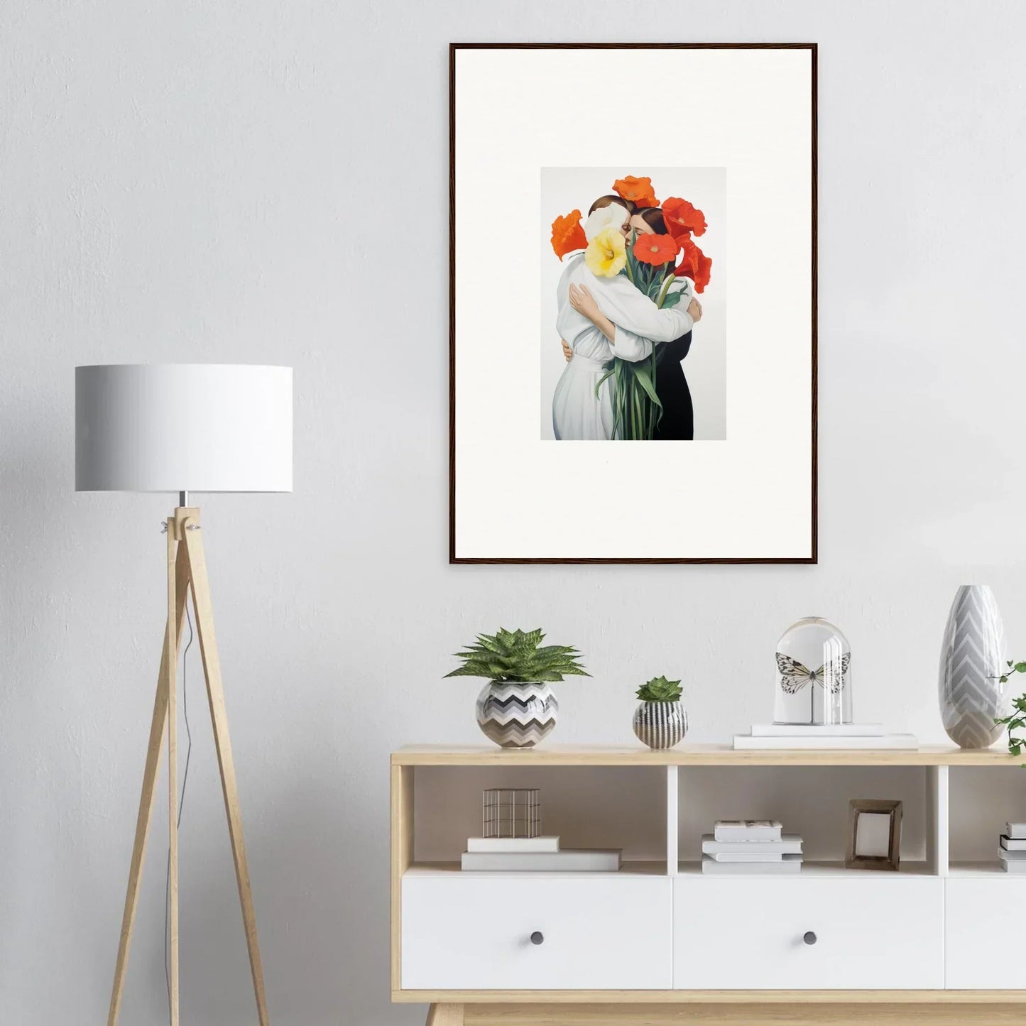 Vibrant canvas print of Floral Vortex Embrace with flowers, perfect room decoration