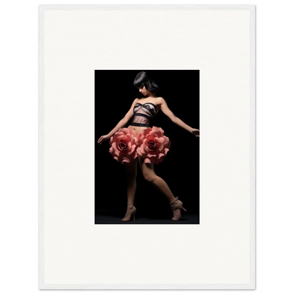 Dancer in oversized pink rose skirt from Floral Whisper Shapes wall art decor