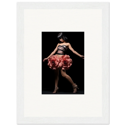 Framed wall art of a dancer in a rose skirt, perfect for room decor with Whisper Shapes