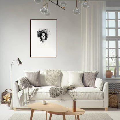 White sofa with cozy pillows and blankets, enhancing Dreambound Elegance in room decor