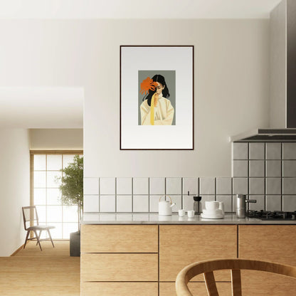 Framed canvas print of a person with long dark hair, perfect for dreams eternity room decoration