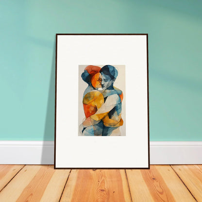 Framed wall art of colorful souls embrace, perfect for vibrant room decor