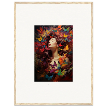 Colorful painting of a woman amid vibrant shapes for dream cascade room decor