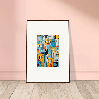 Framed abstract art in blue, orange, and black from the special edition art™ Fragment Streams Tango