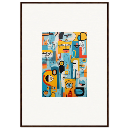 Abstract artwork of Fragment Streams Tango with geometric shapes and vibrant colors for premium framed wall