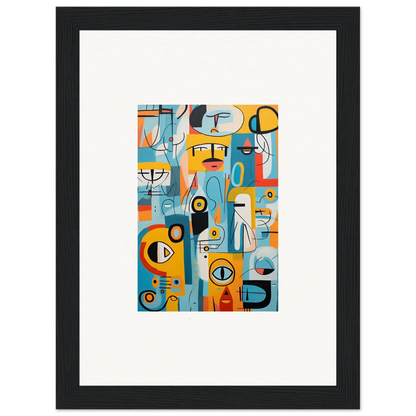 Abstract artwork of Fragment Streams Tango with geometric shapes in blue, orange, and yellow