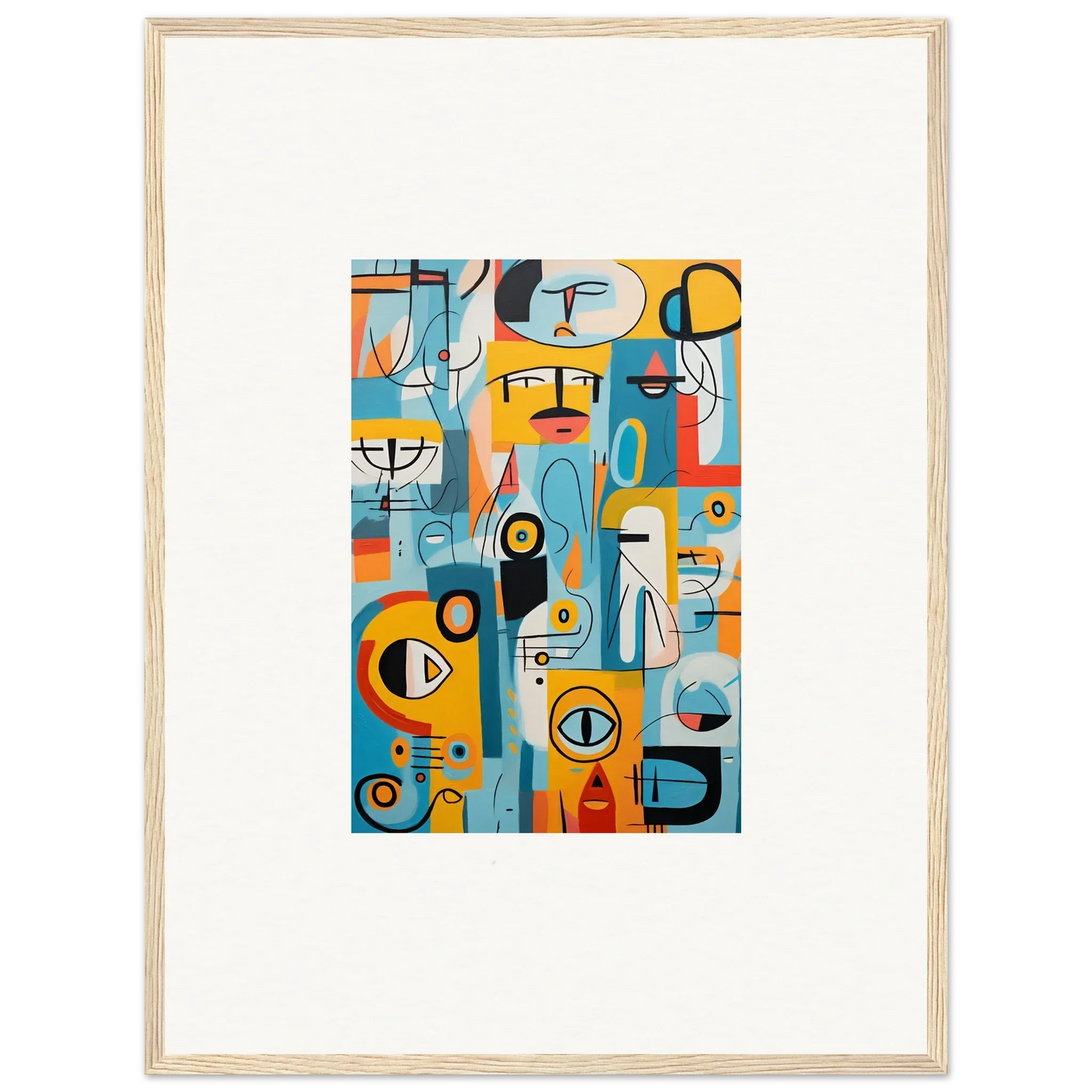 Abstract geometric art in blue, orange, and yellow for Fragment Streams Tango special edition