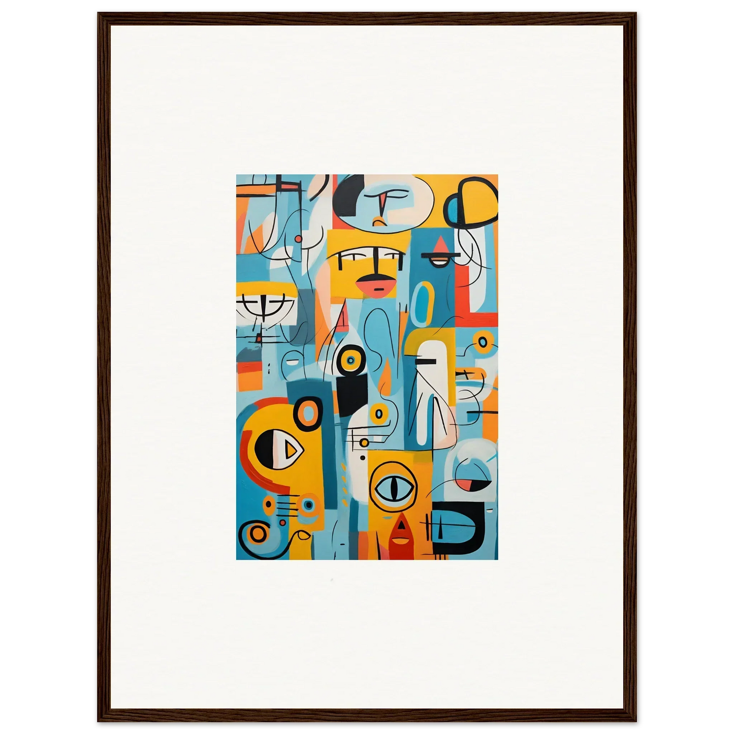 Abstract geometric art in blue, orange, and yellow from Fragment Streams Tango, special edition art™