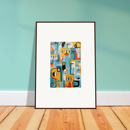 Framed abstract art in blue, yellow, and orange from Fragment Streams Tango special edition