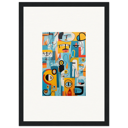 Abstract artwork with geometric shapes in blue, orange, and yellow for Fragment Streams Tango