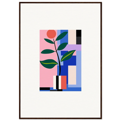 Abstract geometric illustration of a potted plant for Blooms Ballet room decor