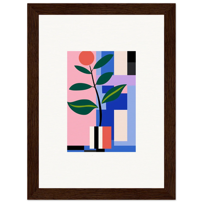 Abstract geometric illustration of a potted plant for Blooms Ballet room decor