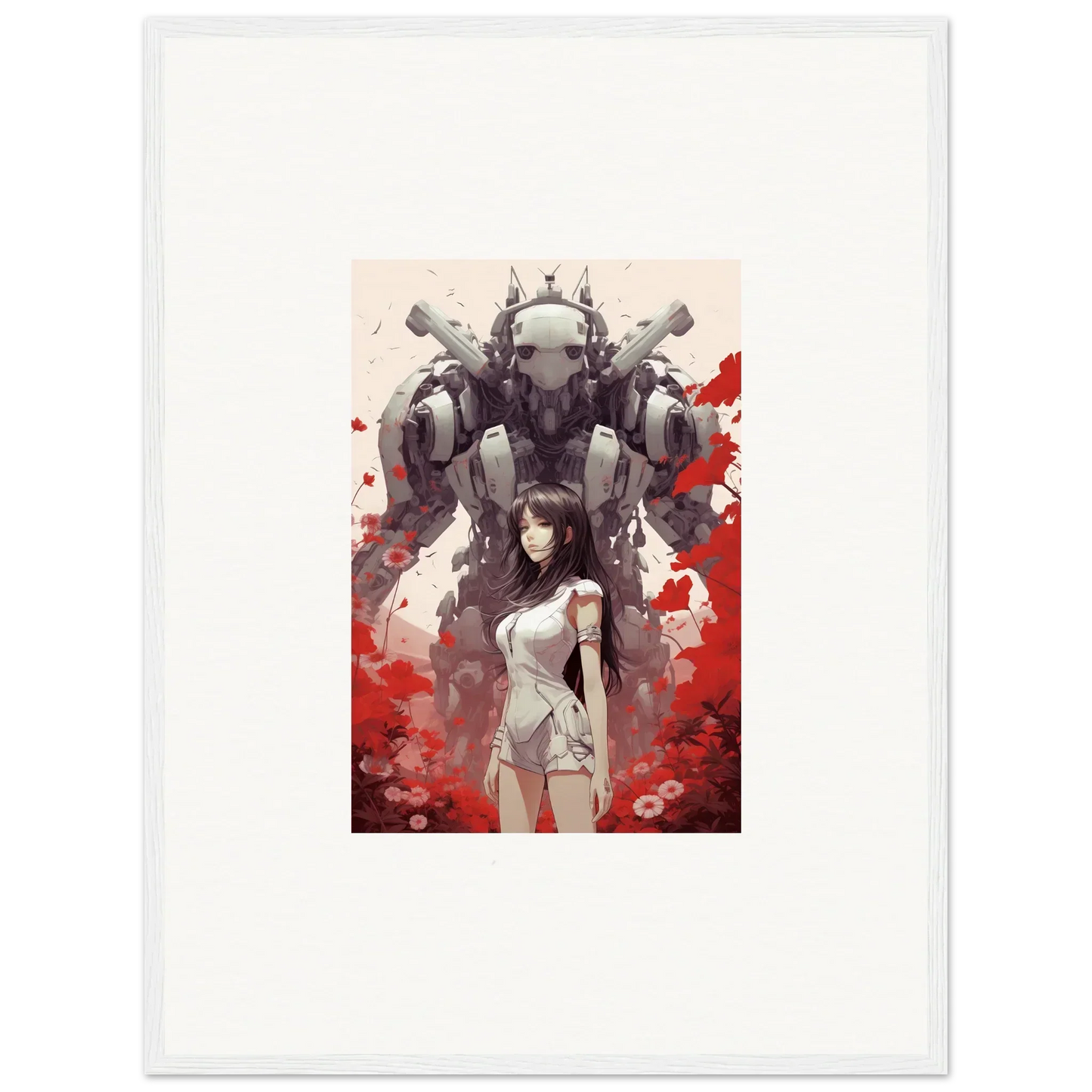 Woman in a robotic mech suit for Future Echoes canvas print wall art