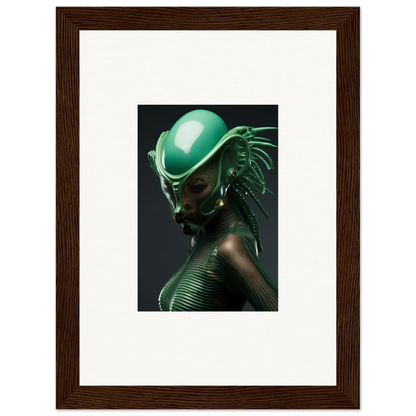 Futuristic alien head design for a cool canvas print featuring Chlorophyll Nectar