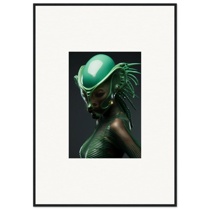 Futuristic green alien mask for cool room decoration and vibe with Chlorophyll Nectar