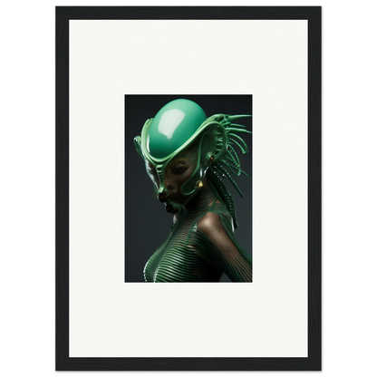 Futuristic alien head canvas print, perfect for cool room decoration with Chlorophyll Nectar vibes