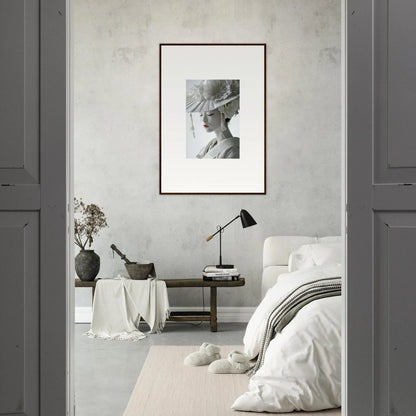 Framed black and white portrait for stylish room decoration, perfect for Petal Dreams vibe