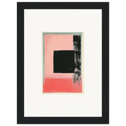 Abstract canvas print of Elysian Frenzy with geometric shapes in pink and coral for room decoration