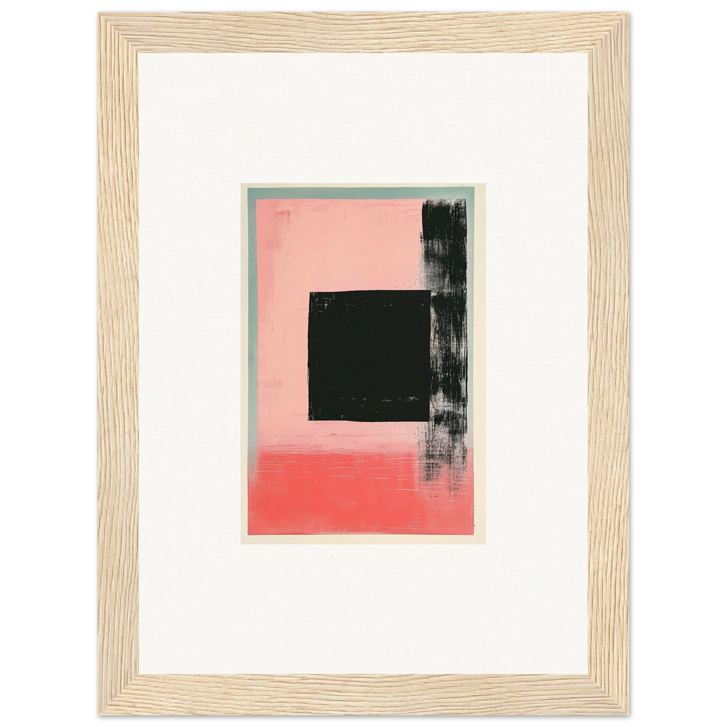 Framed canvas print of Elysian Frenzy in pink, black, and gray for trendy room decoration