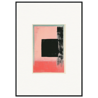 Abstract painting with black square and brushstrokes for Elysian Frenzy canvas print