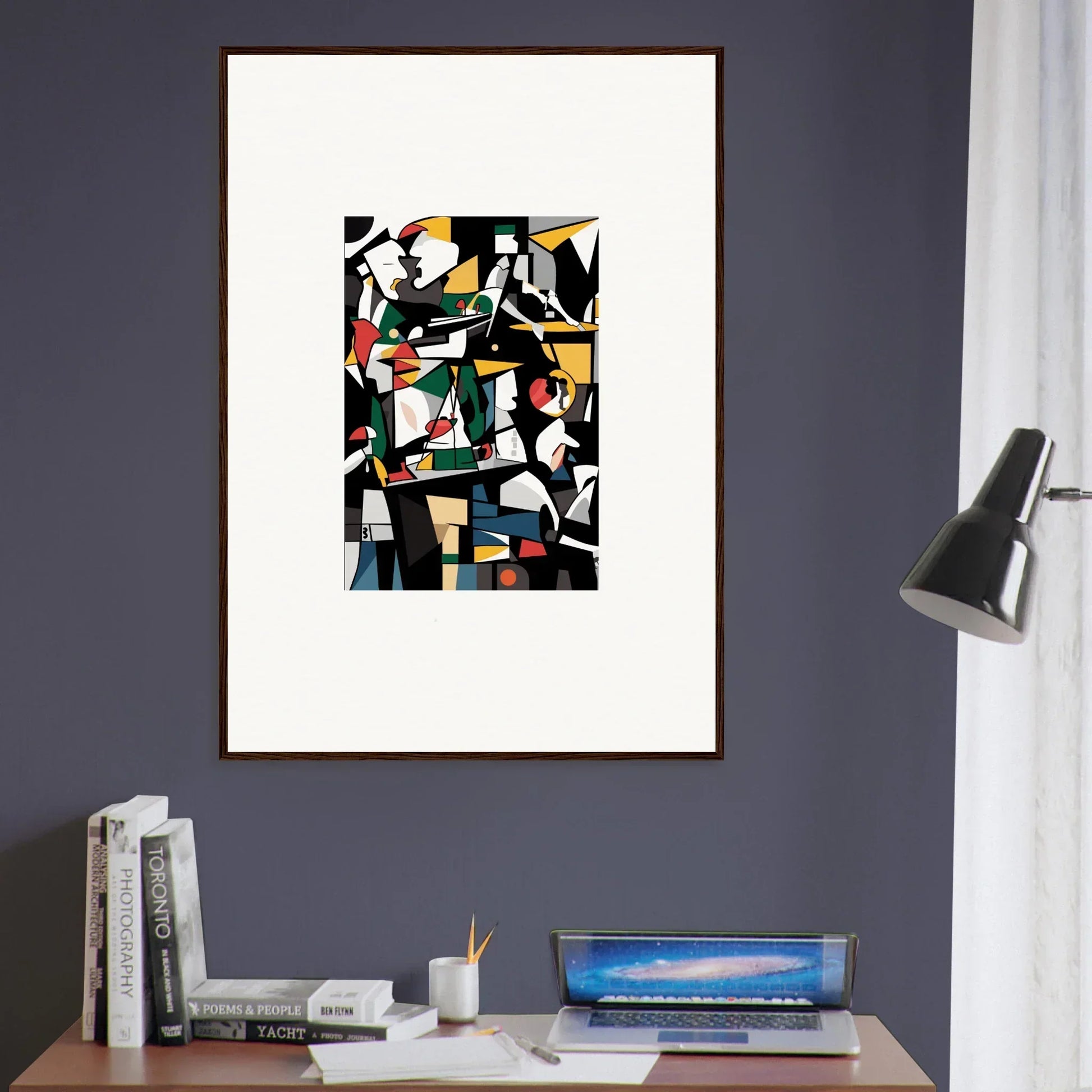 Abstract geometric artwork in Cubist style for a vibrant Kaleidoscopic Reverie canvas print