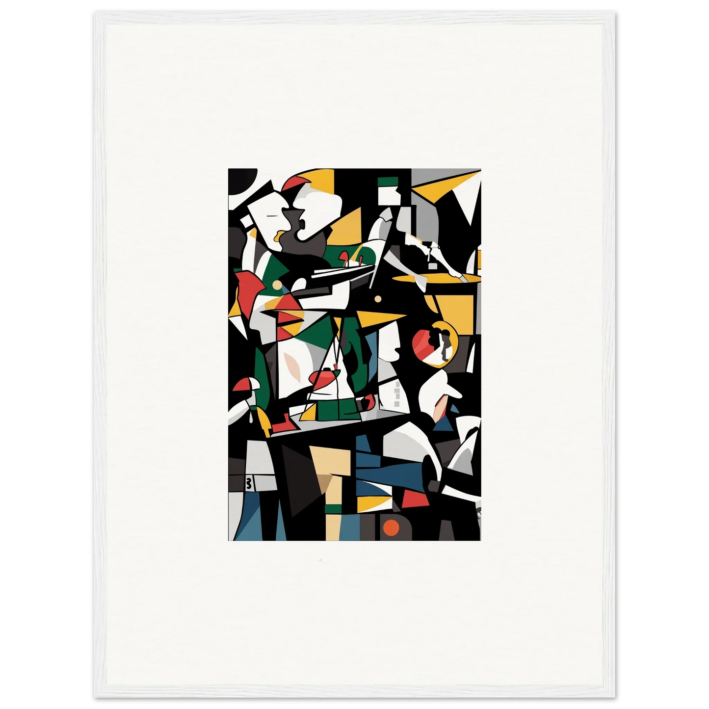 Abstract cubist painting of vibrant geometric shapes for a stylish room decoration canvas print