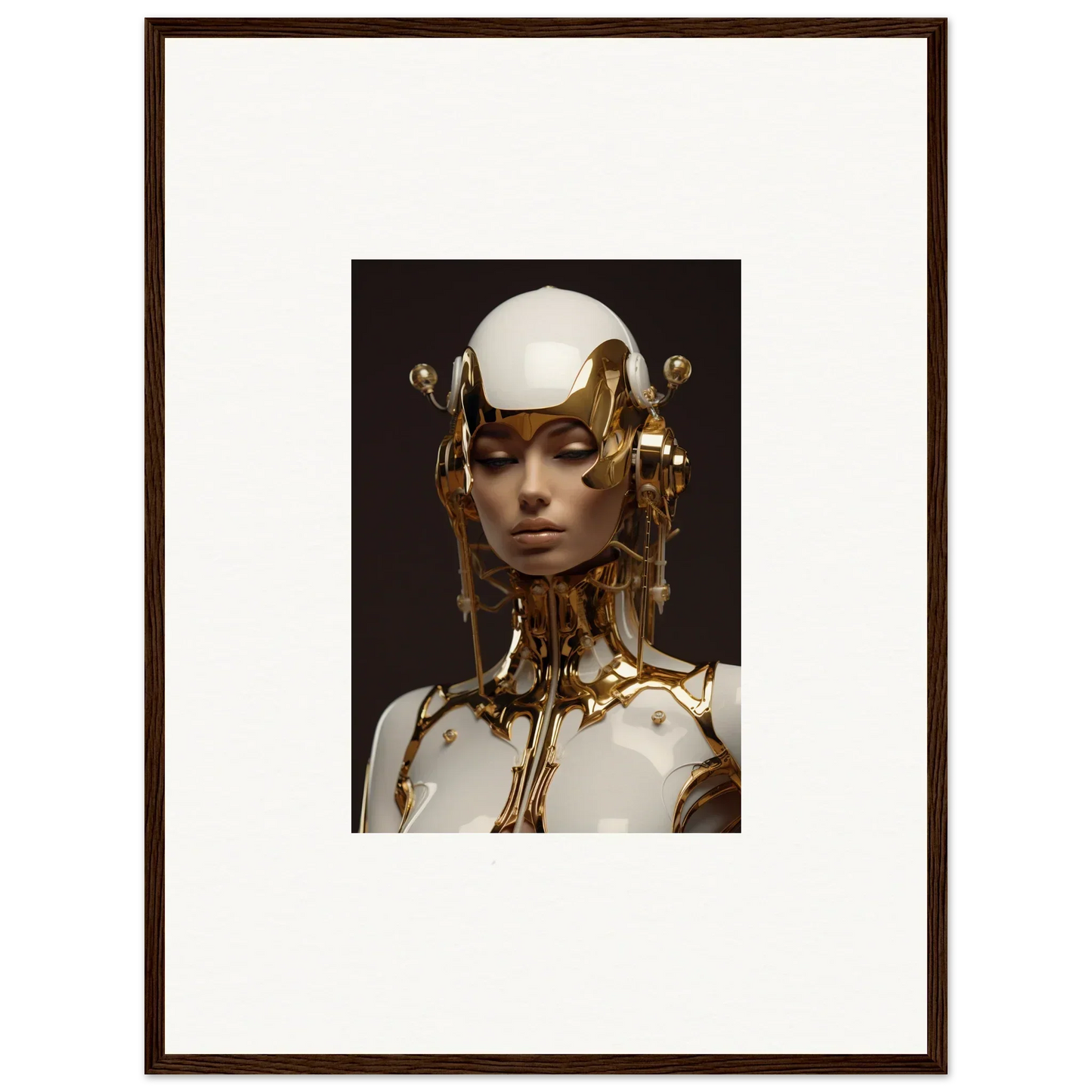 Portrait of a figure with cybernetic features for cool wall art or room decoration