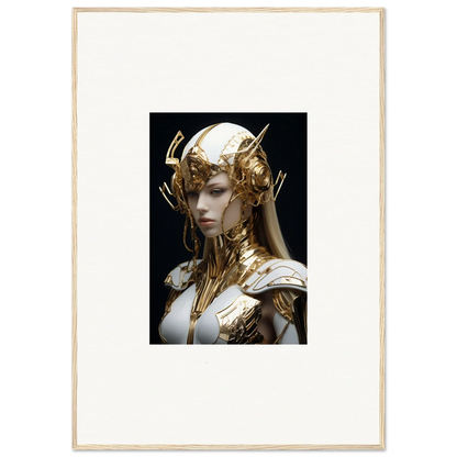 Ornate golden Elo Crowne headdress and armor perfect for room decor or framed wall art