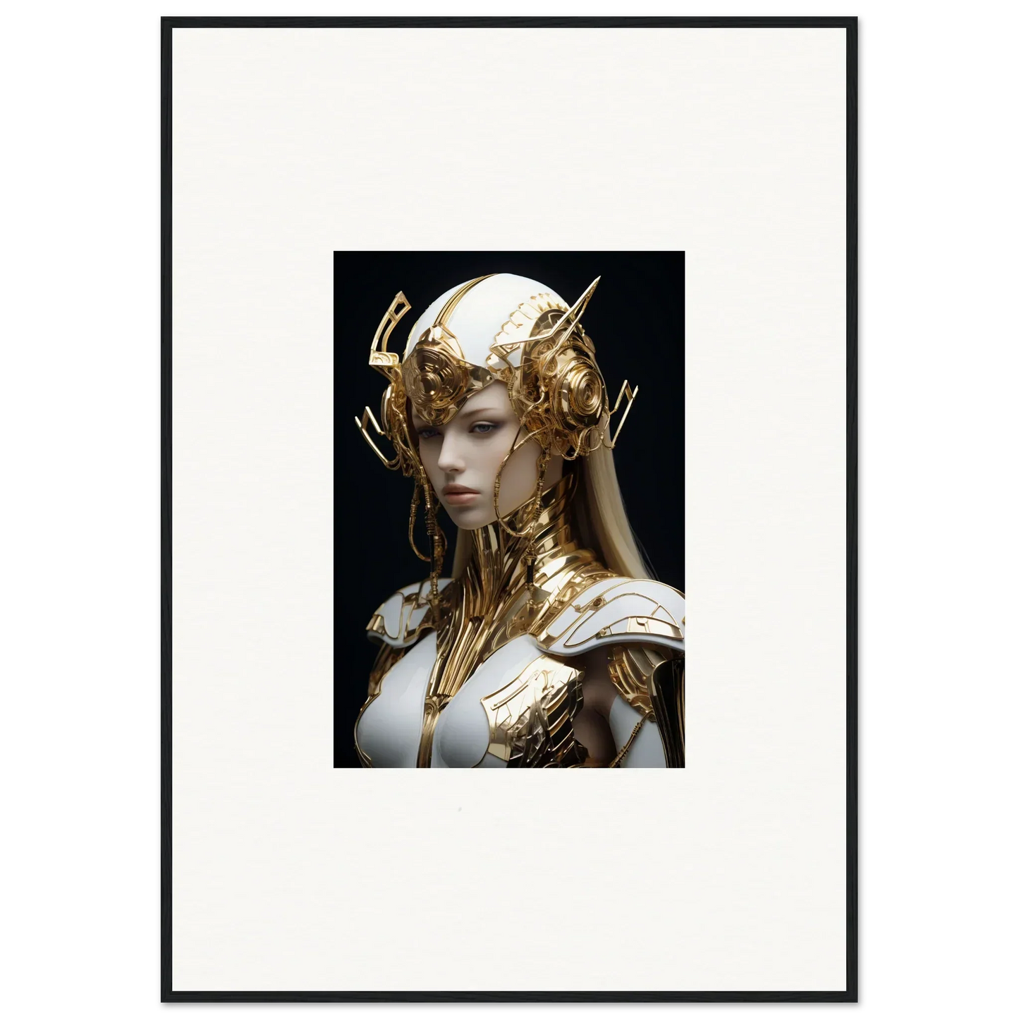 Ornate Gilded Elo Crowne headdress and armor for elegant room decor or framed wall art