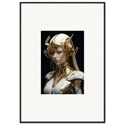 Ornate Gilded Elo Crowne headdress and armor for elegant room decor or framed wall art