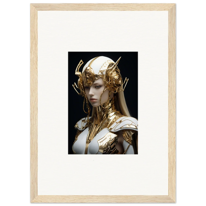 Framed wall art featuring a fantastical Elo Crowne figure with ornate headdress