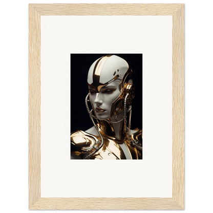 Futuristic humanoid robot in gold and white for your Omniverse Muse room decoration