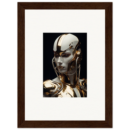 Futuristic humanoid robot with gold and white design, perfect for Omniverse Muse room decoration