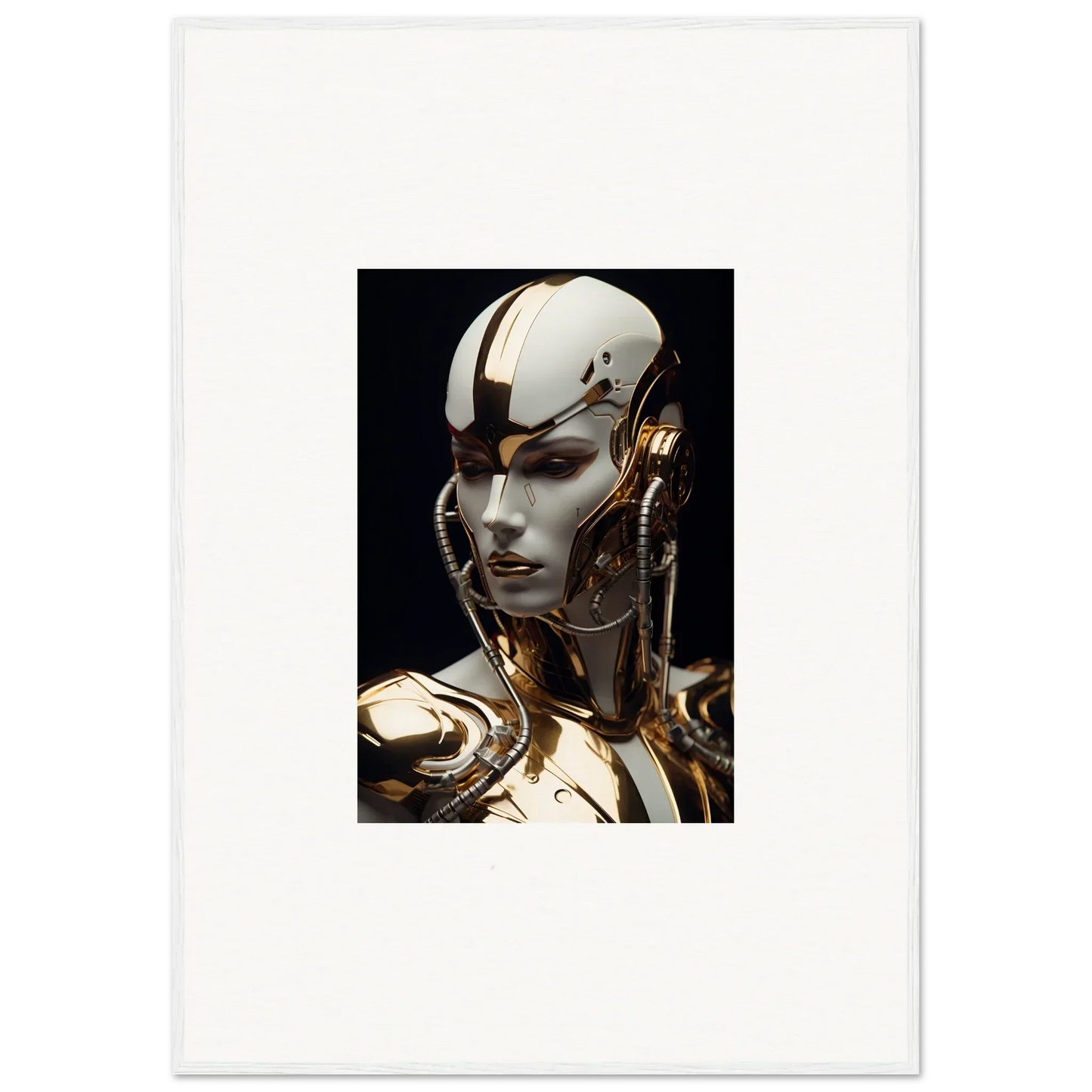 Futuristic robotic humanoid head design for an Omniverse Muse canvas print room decoration