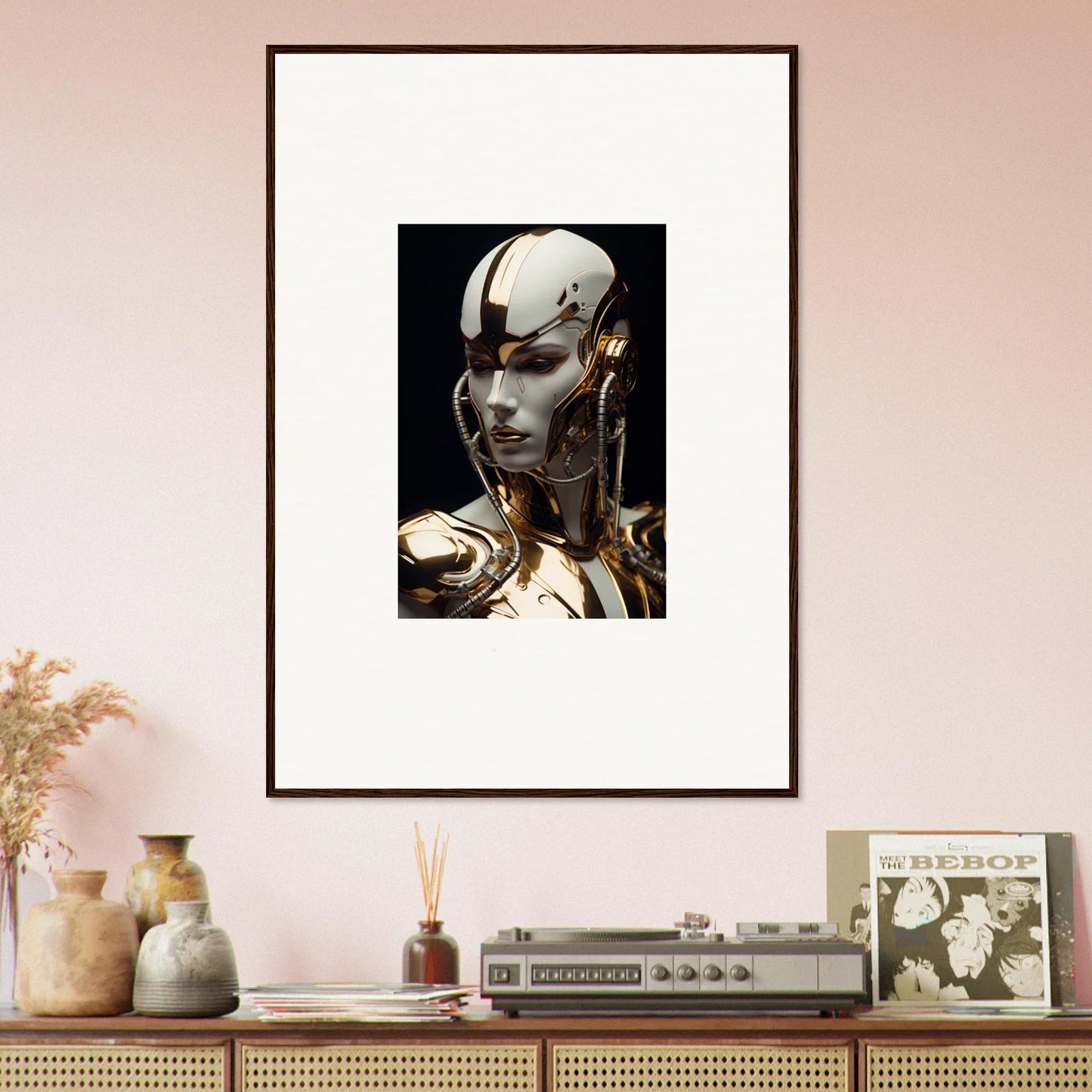 Futuristic robotic figure canvas print for cool room decoration - Omniverse Muse