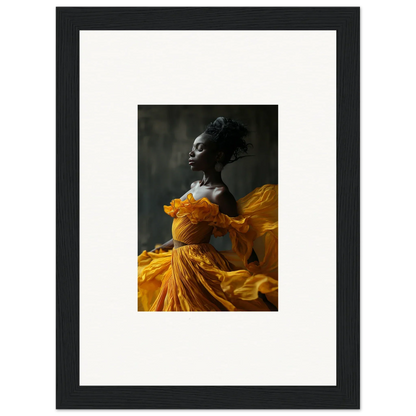 Portrait of a person in a yellow dress for Silence Rapture framed wall art