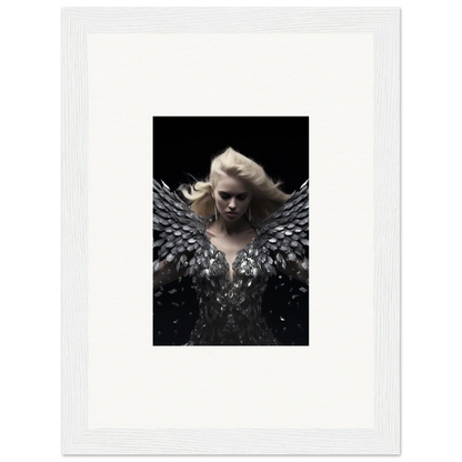 Framed wall art of Glimmer Phantom Reverie featuring a figure with feathered wings