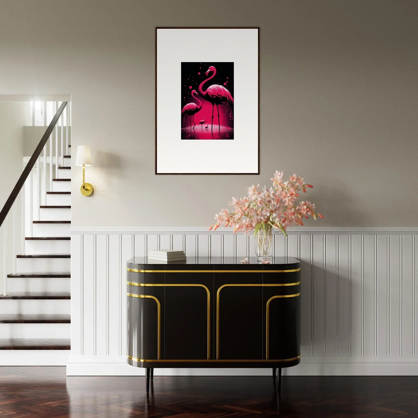 Vibrant pink flamingo canvas print for trendy room decoration and feather wanderers fans