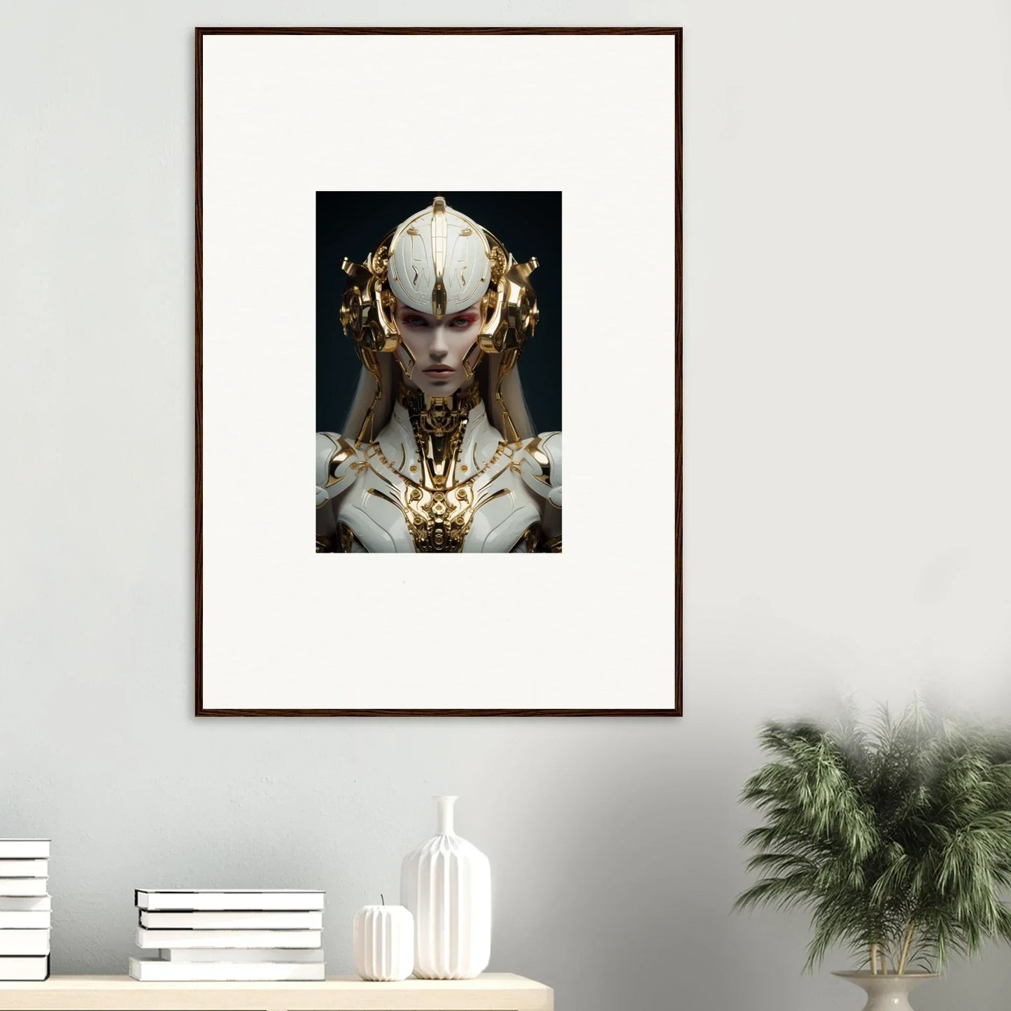 Framed portrait of an otherworldly figure, perfect for Room Decoration or Canvas Print