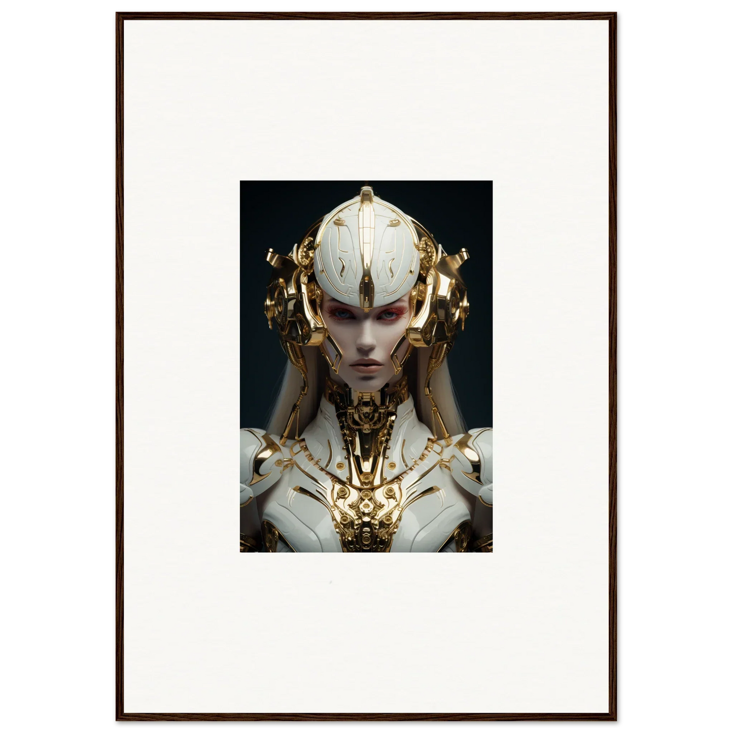 Futuristic humanoid with golden headdress for a stunning Dreamscend Eloquence canvas print