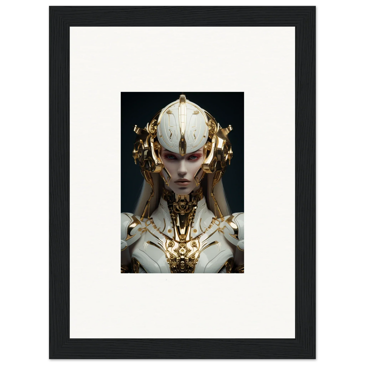 Futuristic humanoid with golden headdress, a cool canvas print for Dreamscend Eloquence decor