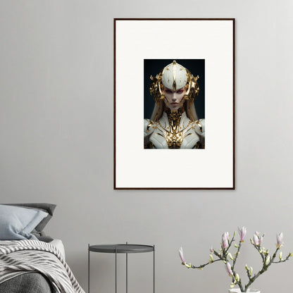 Framed canvas print of Golden Dreamscend Eloquence with a mythical golden figure